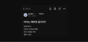 여자는 예쁘면 끝인가요?