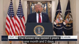 트럼프, 한국 전쟁 언급했다